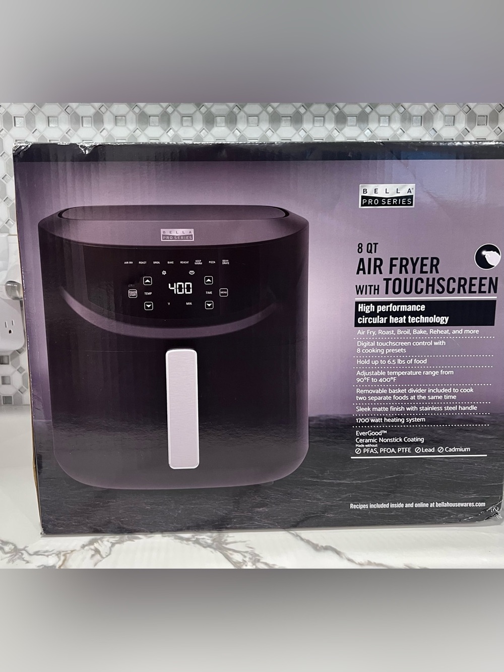 BELLA PRO SERIES 8-QT. DIGITAL AIR FRYER  90164 BLACK